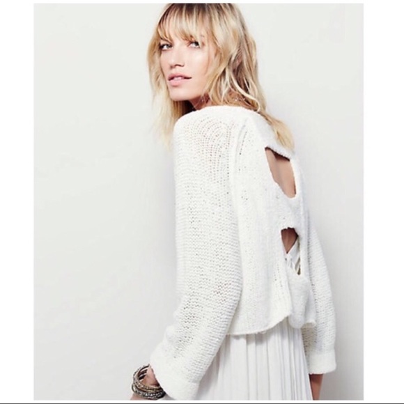 Free People Sweaters - Free People Endless Stories Cropped Sweater White